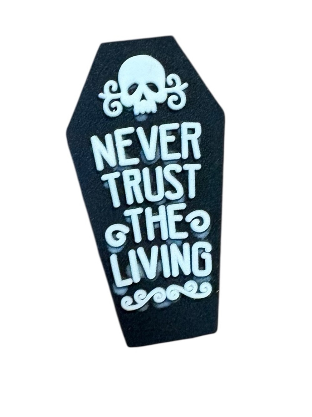 Beetlejuice Never Trust The Living Croc Charm